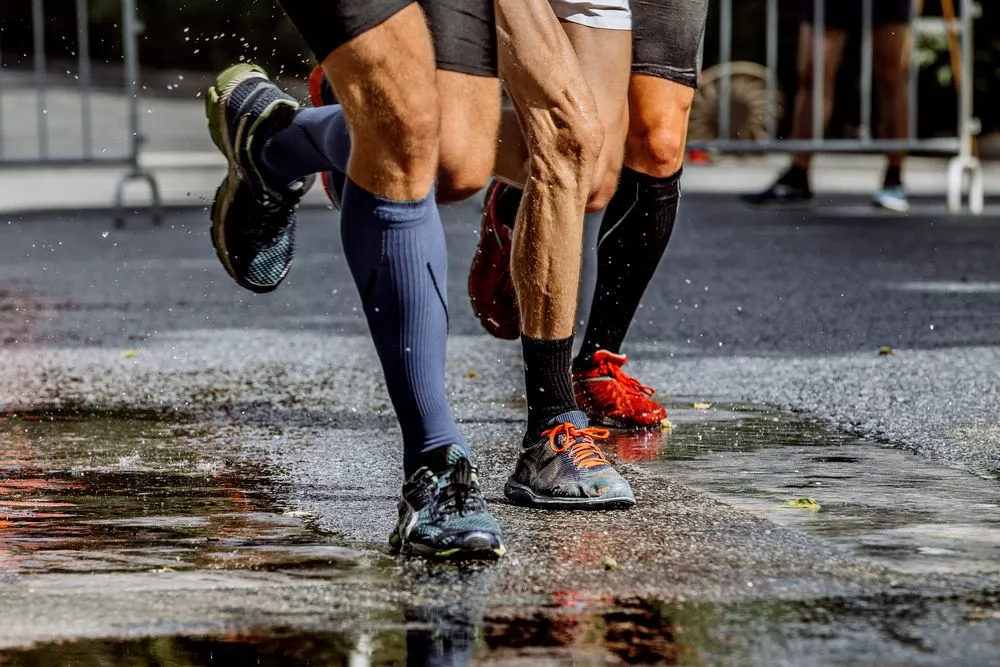 Running with compression socks on
