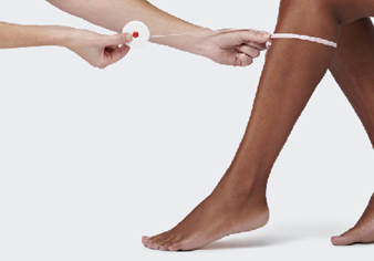 Measure around the widest part of the calf